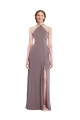 Low Back Sleeveless Halter Neck A-Line Soft Chiffon Formal Evening Gown / Bridesmaid Dress Worcester