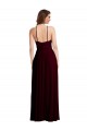 Low Back Burgundy Gold Sleeveless Spaghetti Straps A-Line Soft Chiffon Semi Formal Evening Dress / Bridesmaid Dress Worcester