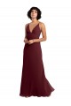 V-Back Burgundy Gold Sleeveless V-Neck A-Line Soft Chiffon Bridesmaid Dress / Formal Dress Worcester