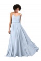Low Back Light Sky Blue Sleeveless Spaghetti Straps A-Line Soft Chiffon Formal Dress / Bridesmaid Dress Worcester
