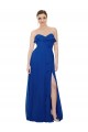 Royal Blue Sleeveless Sweetheart A-Line Soft Chiffon Bridesmaid Dress Worcester