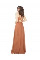 Keyhole Back Rosewood Sleeveless V-Neck A-Line Soft Chiffon Bridesmaid Dress Worcester