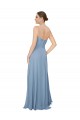 Low Back Dusty Blue Sleeveless Sweetheart A-Line Chiffon Bridesmaid Dress / Evening Dress Worcester