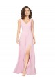 V-Back Barely Pink Sleeveless V-Neck A-Line Soft Chiffon Bridesmaid Dress Worcester