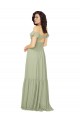 Keyhole Back Cold Shoulder V-Neck A-Line Soft Chiffon Bridesmaid Dress Worcester