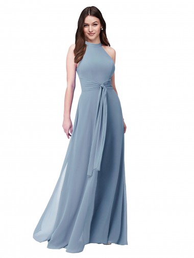 Sleeveless Halter Neck A-Line Chiffon Bridesmaid Formal Dress Worcester
