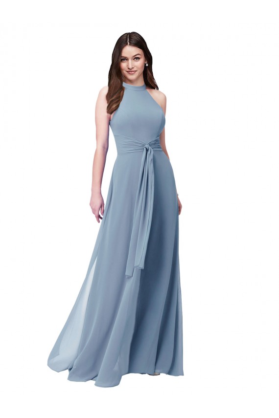 Sleeveless Halter Neck A-Line Chiffon Bridesmaid Formal Dress Worcester