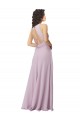 Keyhole Back Pink Glow Sleeveless Halter Neck A-Line Soft Chiffon Bridesmaid Dress Worcester