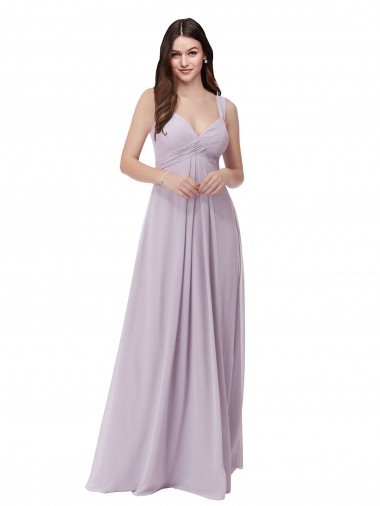 Low Back Pink Glow Sleeveless V-Neck A-Line Soft Chiffon Bridesmaid Dress Worcester