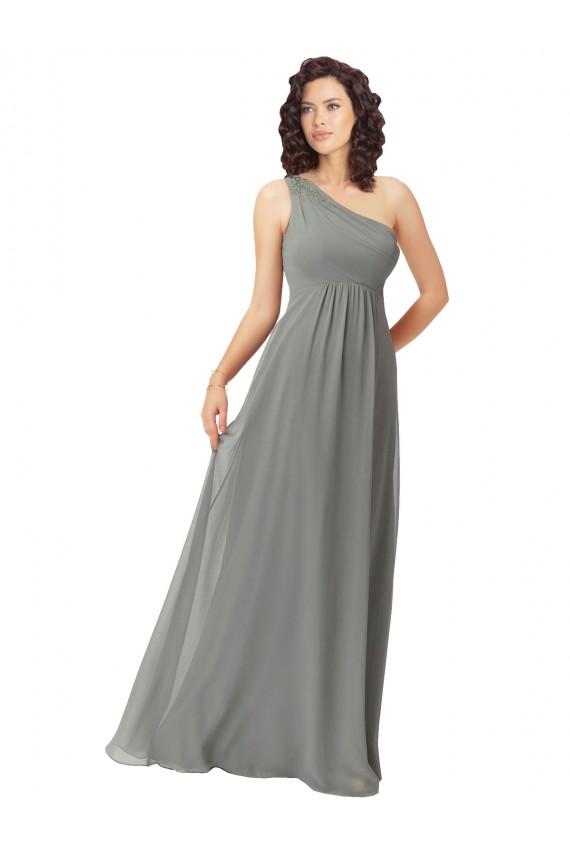 Wisteria Sleeveless One Shoulder A-Line Soft Chiffon Bridesmaid Dress Worcester