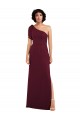 Burgundy Sleeveless One Shoulder A-Line Soft Chiffon Formal Evening Gown / Bridesmaid Dress Worcester