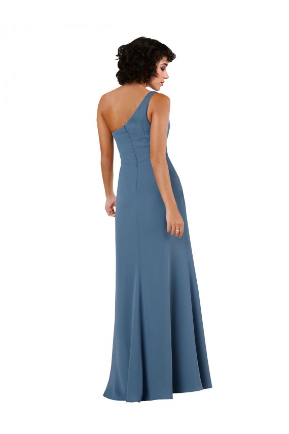 Burgundy Sleeveless One Shoulder A-Line Soft Chiffon Formal Evening Gown / Bridesmaid Dress Worcester