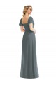 Puff Sleeves Square Neck A-Line Soft Chiffon Semi Formal Evening Dress / Bridesmaid Dress Worcester