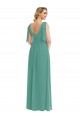 V-Back Icelandic Silver Sleeveless V-Neck A-Line Soft Chiffon Semi Formal Evening Dress / Bridesmaid Dress Worcester
