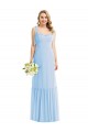 Light Sky Blue Sleeveless Spaghetti Straps A-Line Soft Chiffon Semi Formal Evening Dress / Bridesmaid Dress Worcester