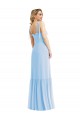 Light Sky Blue Sleeveless Spaghetti Straps A-Line Soft Chiffon Semi Formal Evening Dress / Bridesmaid Dress Worcester