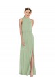 Sleeveless High Neck A-Line Soft Chiffon Semi Formal Evening Dress / Bridesmaid Dress Worcester