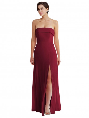 Low Back Sleeveless Strapless A-Line Soft Chiffon Formal Evening Gown / Bridesmaid Dress Worcester