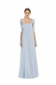Low Back Sea Glass Sleeveless Spaghetti Straps A-Line Soft Chiffon Semi Formal Evening Dress / Bridesmaid Dress Worcester