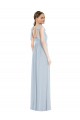 Low Back Sea Glass Sleeveless Spaghetti Straps A-Line Soft Chiffon Semi Formal Evening Dress / Bridesmaid Dress Worcester