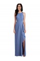 Keyhole Back Sleeveless Jewel Neck A-Line Soft Chiffon Bridesmaid Dress Worcester