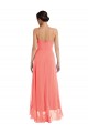 Sleeveless Spaghetti Straps A-Line Soft Chiffon High Low Bridesmaid Dress Worcester