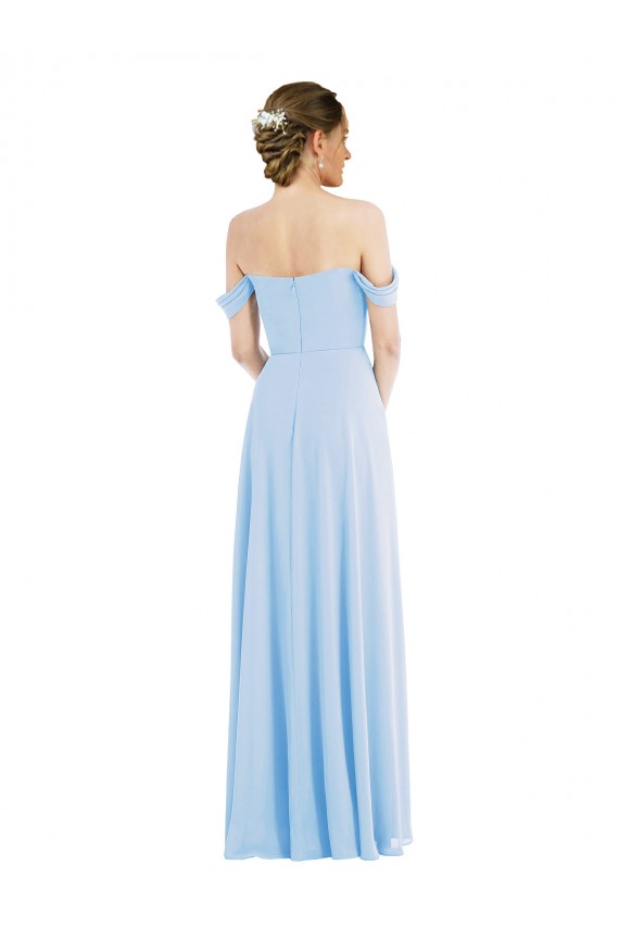 Sleeveless Off the Shoulder A-Line Soft Chiffon Formal Evening Gown / Bridesmaid Dress Worcester