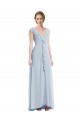 V-Back Sea Glass Sleeveless V-Neck A-Line Soft Chiffon Black Tie Evening Gown / Bridesmaid Dress Worcester