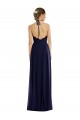 Open Back Dark Navy Sleeveless Halter Neck A-Line Soft Chiffon Semi Formal Evening Dress / Bridesmaid Dress Worcester
