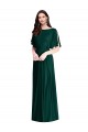 V-Back Bell Sleeves Bateau Neck A-Line Soft Chiffon Semi Formal Evening Dress / Bridesmaid Dress Worcester