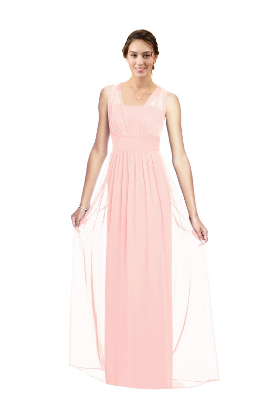 Sleeveless V-Neck A-Line Luxe Chiffon Bridesmaid Dress Worcester