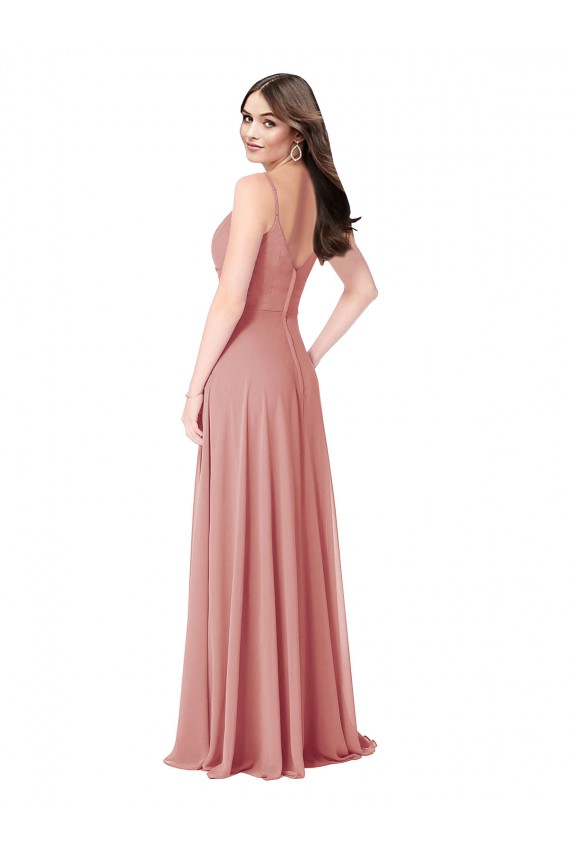 V-Back Bliss Pink Sleeveless V-Neck A-Line Lxue Chiffon Bridesmaid Dress Worcester