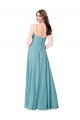 Turquoise Sleeveless V-Neck A-Line Soft Chiffon Bridesmaid Dress Worcester