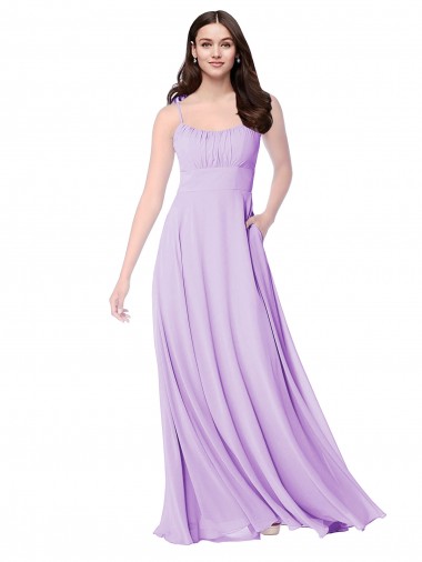 Sleeveless Scoop Neck A-Line Soft Chiffon Bridal Party Dress Worcester