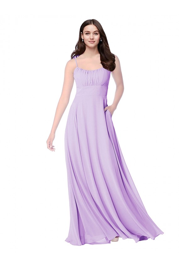 Sleeveless Scoop Neck A-Line Soft Chiffon Bridal Party Dress Worcester