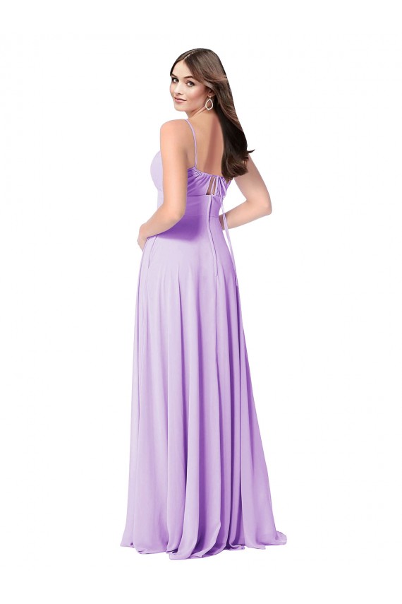 Sleeveless Scoop Neck A-Line Soft Chiffon Bridal Party Dress Worcester