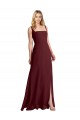Low Back Sleeveless Square Neck A-Line Soft Chiffon Bridesmaid Dress Worcester