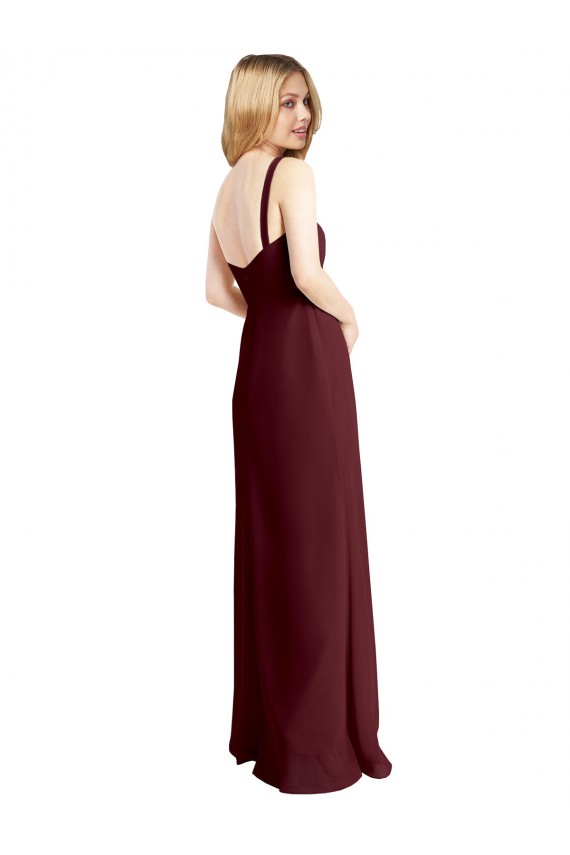 Low Back Sleeveless Square Neck A-Line Soft Chiffon Bridesmaid Dress Worcester