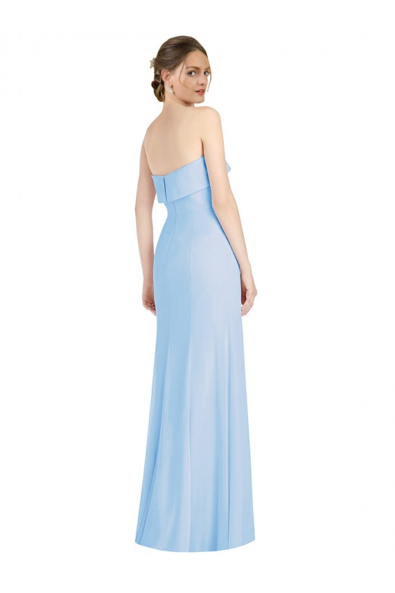 Low Back Sleeveless Strapless Trumpet Soft Chiffon Black Tie Evening Gown / Bridesmaid Dress Worcester