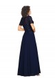 Short Sleeves Round Neck A-Line Soft Chiffon Prom Dress / Bridesmaid Dress Worcester