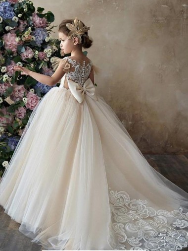 Sleeveless Sweetheart Ball Gown Tulle & Lace Flower Girl Dresses Worcester