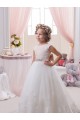 V-Back Sleeveless Bateau Neck Ball Gown Tulle & Lace Flower Girl Dresses Worcester