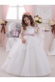 Sleeveless Bateau Neck Ball Gowns Tulle & Lace Flower Girl Dress Worcester