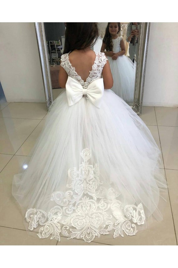 Sleeveless Bateau Neckline Ball Gown Tulle & Lace Flower Girl Dress Worcester