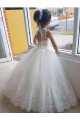 Keyhole Back Sleeveless High Neck Ball Gown Tulle & Lace Flower Girl Dress for Wedding Worcester