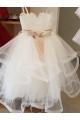 Sleeveless High Neck Ball Gown Tulle & Lace Flower Girl Wedding Dress Worcester