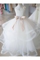 Sleeveless High Neck Ball Gown Tulle & Lace Flower Girl Wedding Dress Worcester