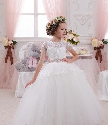 Sleeveless Sweetheart Ball Gown Tulle & Lace Flower Girl Dress Worcester