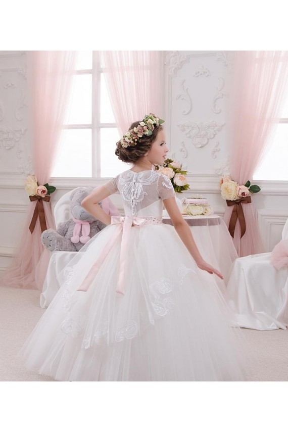 Sleeveless Sweetheart Ball Gown Tulle & Lace Flower Girl Dress Worcester