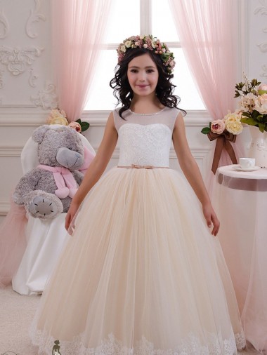 Sleeveless Sweetheart Ball Gown Tulle & Lace Flower Girl Dresses for Wedding Worcester